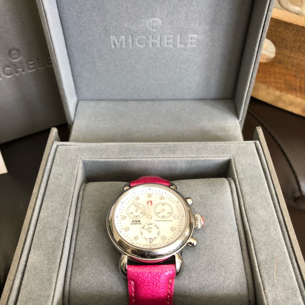 Authentic Michele signature CSX-36 diamond pearl